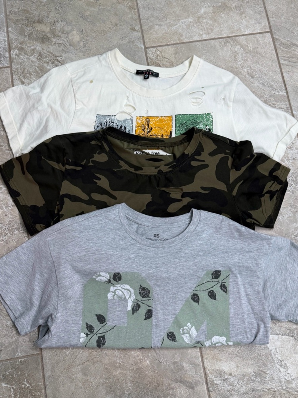 Distressed Crop Graphic T-Shirts